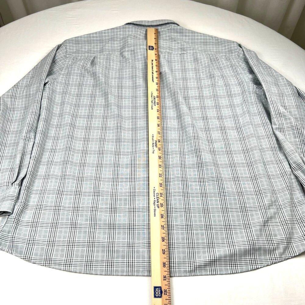 Orvis Mens Active Fit Gray Plaid Dress Shirt XXL Button-Down Collar Polyester - Picture 9 of 9